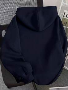 Women's Soft, Comfortable, Stylish, Delicate, Long-Sleeved Hoodie With A  Print, Perfect For Bloggers. - 藏蓝色 - 查看 2