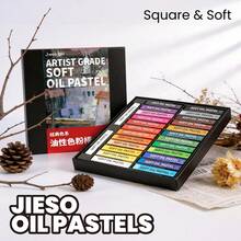 Ensemble de pastels à l'huile doux JIESO, baril carré, crayons à la cire de haute qualité et lisse, combinaison de 24/48 couleurs classiques, recharge de couleur unicolore large, convient pour les artistes, les étudiants, le coloriage, la peinture, la création artistique - Ensembles - Voir 12