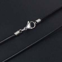 Cordón de collar de cuero trenzado de 16-24 pulgadas con broche, cordón de cuero negro de 2.5 mm, unisex - Multicolor - Ver 7