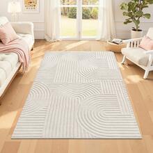 Pauwer Washable Area Rugs For Living Room Modern Beige Solid Color Soft Fluffy Rugs For Bedroom Non Slip Boho Accent Indoor Mat Floor Carpet Cover For Kids Room Dining Room Kitchen Office, Beige - Beige - View 13