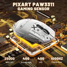 ATTACK SHARK MAMBASNAKE G3 三模式超轻游戏鼠标 | 59克 PAW3311 25000 DPI | 博通 BK52820 芯片 8000万次点击 适用于 PC/Mac - 查看 3