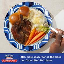 Dixie Ultra, Large Paper Plates, 11 Inch, 25 Count, 3X Stronger*, Heavy Duty, Microwave-, Soak-Proof, Cut Resistant, Great For Heavy, Messy Meals - ColorA - View 3