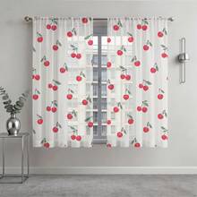 NOSBEI 2 piezas/1 pieza Cortinas pequeñas de cereza roja, tela opaca, cortinas de frutas lindas para la habitación de los niños y la habitación de invitados, 132 cm de ancho x 213 cm de largo - Multicolor - Ver 15