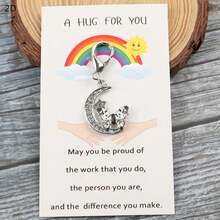 6pcs Colorful Moon & Butterfly Keychains With Pocket Hug Cards, Inspirational Gift, Suitable For Bag Decoration, Key Chain, Party Favor, Travel Companion, Positive Gift For Family & Friends, Wedding Party Decor, Perfect For Mother's Day, Father's Day, Graduation - Multicolor - View 7