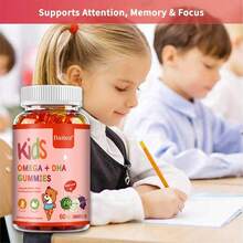 2 Bottle Daitea Omega + DHA Candy - Contains Calcium And Vitamin D3, Gluten-Free, Non-GMO - Supports Heart, Brain, And Immune System Health-120 Gummies - 2 chai - Xem 5