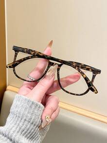 1pc Minimalist Elegant Multi-Function Multi-Color Geometric Transparent Full Frame Women's Non-Prescription Glasses, High-Resilience Plastic Material, Lightweight And Comfortable, Suitable For All Face Shapes, Flattering Face Shape, Suitable For Daily Makeup - Plain Light - View 7
