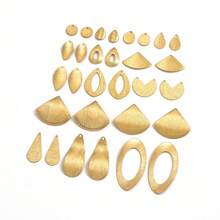 10 chiếc/20 chiếc/30 chiếc/50 chiếc Mặt dây chuyền hình học bằng đồng thau thô, mặt dây chuyền kim loại có vân, phụ kiện làm trang sức - Màu đồng thau - Xem 7