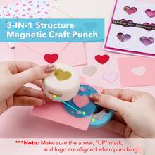 Perforadora magnética para manualidades; Perforadora de 1 pulgada para usar en cualquier lugar; Perforadora de ventana con marco para posicionamiento preciso para hacer scrapbooking, diarios y tarjetas - Perforadora magnética - Ver 8