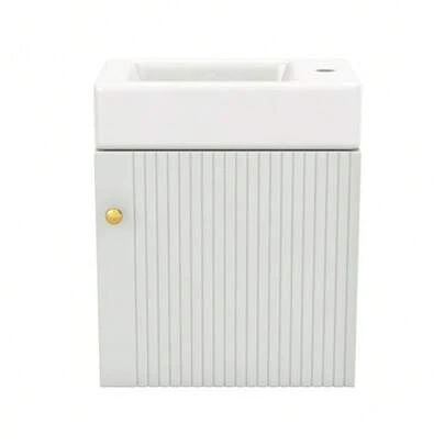 Bathroom Furniture: Washbasin With 46cm Base Cabinet, Base Cabinet, Wall-Mounted Base Cabinet, Furniture For Small Guest Bathroom