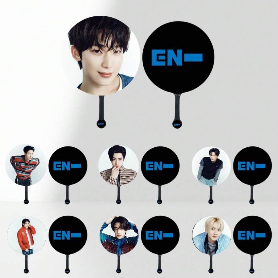 EN/HY Fandom Handhållna fläktar för Zhenyuan Liang, Sungchun Park, Seonwoo Kim, Riki Nishimura, kändismini-fans för sommaren - Multifärgad - Visa 1