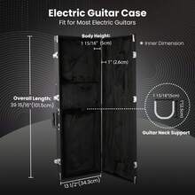 Yescom 2 Pack Electric Guitar Hard Case Wooden Shell  For Stratocaster Style & Universal Portable Lockable Gig Bag Concert Studio - 黑色 - 查看 2