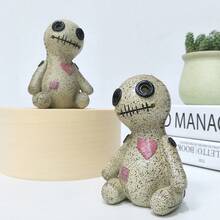 Cute Doll Desktop Ornament, Creative Home Living Room Entrance Decoration, Resin Craft Decoration - 雙心頭毒娃B淺棕 - 查看 5