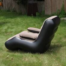 折叠式防水充气家具，充气沙发套装，懒人沙发，躺椅，带脚凳、气泵和扶手的旅行露营椅，适用于家庭、办公室、户外 - 彩色 - 查看 10