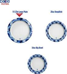 Dixie Ultra, Large Paper Plates, 11 Inch, 25 Count, 3X Stronger*, Heavy Duty, Microwave-, Soak-Proof, Cut Resistant, Great For Heavy, Messy Meals - ColorA - View 2