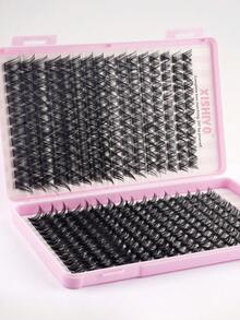 384pcs C-Curl Mixed Length 8-16mm Fluffy & Lightweight Natural Eyelash Extension Kit, Reusable Eyelash Clusters, D-Durl Individual False Eyelashes - View 7