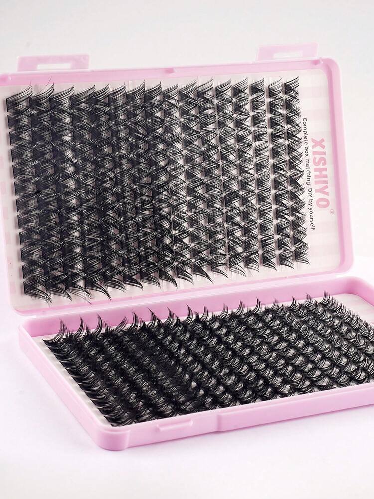 384pcs C-Curl Mixed Length 8-16mm Fluffy & Lightweight Natural Eyelash Extension Kit, Reusable Eyelash Clusters, D-Durl Individual False Eyelashes - View 6