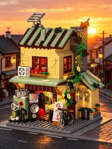Vintage nostalgisches Straßenszenen Architektur Baustein Set, altmodisches modulares Bauenspielzeug, hilft Stress abzubauen und Angst zu reduzieren, kleines und exquisites Bausteinmodell, perfektes Geburtstagsgeschenk für Männer, ideal für Paarinteraktion und Puzzlespiele, auch ideal für Schlafzimmerdekoration und personalisierte Geschenke, ein einzigartiges Erwachsenenspielzeug, das Reizbarkeit lindern kann - Verschiedenfarbig - Übersicht 17