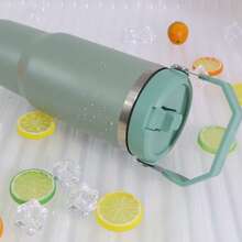 1913 IceFlow 2.0 Tumbler 30 Oz With Handle & Straw | Insulated Stainless Steel Leak Resistant Water Bottle | Mint Gray | Valentine's Day Gifts For Her Mother's Day Gift Idea Present For Boyfriend Husband | New Year Gift - Mint Green - View 2