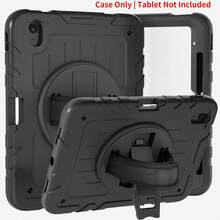 适用于 iPad 10/9/8/7/6/5 代 11 英寸/10.9 英寸/10.2 英寸/9.7 英寸/8.3 英寸/7.9 英寸的保护套，iPad 10 代 10.9 英寸平板电脑保护套，带笔槽、360° 旋转手带和支架，兼容 iPad Mini 6、Mini 7、8.3 英寸、iPad Pro 11 英寸、iPad Air 2/Pro/5/6、9.7 英寸、iPad 7/8/9 代 10.2 英寸、iPad (A16) 11 英寸 11 代 (2025)、iPad 11(A16 2025)（红+蓝） - 黑色 - 查看 10