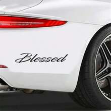 2PCS Blessed Windshield Decal 7.87"X1.38" Durable Vinyl Sticker For Cars Trucks SUV Laptop - Faith Inspired Exterior Design # - Black - View 6