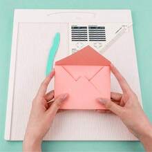 12x12" Scoring Board For Making Envelope/Envelope Box/Gift Box; Large Multi-Purpose Score Board With Bone Folder And Triangular Guide; Envelope Maker Scoring Tool - Scoring Board - View 4