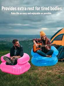 Portable Outdoor Inflatable Mattress, PVC Transparent Sofa, Garden Nap Reading Leisure Chair, Suitable For Indoor And Outdoor Scenes, Novel Inflatable Furniture Blow-Up Sofa Seat, Waterproof PVC Inflatable Sofa, Essential Outdoor Equipment For All Seasons - Multicolor - View 5