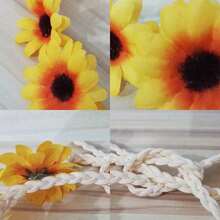 Fresh And Sweet Style - Artificial Flowers - White Daisy Headband, Sunflower Headband. Suitable For Outdoor Weddings, Bridesmaid Looks, Lawn Parties, Unique Outfits, Valentine's Day Decor - Multicolor - View 6