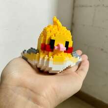 1件创意DIY卡通鸟鹦鹉麻雀动物3D拼图组装玩具，益智积木模型装饰，生日/圣诞礼物 - 彩色 - 查看 7