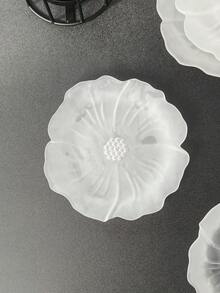 1个/2个/4个6英寸磨砂白莲花玻璃水果盘,中式客厅茶几高端茶点干果盘、甜点盘、茶盘、糖果盘、蛋糕盘、开胃菜盘,也可作骨碟使用,派对用品,酒店餐具,优雅礼品 - 查看 5