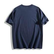 Easy Tiger Shirt, Di Tiger Boxy , Vintage Tigers Crop Top, Easy Tiger , Retro Tiger , Easy Tiger T-Shirtcotton220g High-Quality Pure Vintage Cotton T-Shirt Summer Outfits For Women Graphic Tees With Minimalist Printing, Soft And Breathable Fabric, Comfortable And Loose, Suitable For All Day Wear, Suitable For Office Casual Wear, Spring And Summer Daily Appearance, Elegant And Youthful Design-Unisex Summer Casual Vintage Cotton Printed T-Shirts For Couples - 藏蓝色 - 查看 2