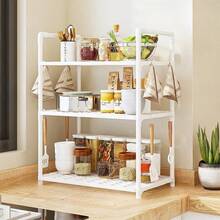 Multi-Layer, Multifunctional Simple Storage Rack, Suitable For Kitchen/Bathroom/Living Room/Entrance Door Storage Rack, For Microwave/Kitchen Appliances/Pots, Dishes, And Bathroom Supplies Storage. - Multicolor - View 17