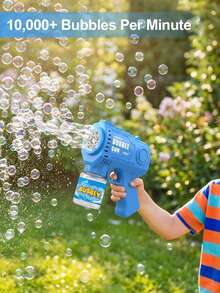 26-Year-Old New Model Fully Automatic Handheld Bubble Gun. Powerful Airflow. One-Click Bubble Release. Suitable For Summer Outdoor Activities, Parties, Gatherings. Gift Toy For Boys And Girls (Without Batteries Or Bubble Water) - Multicolor - View 4