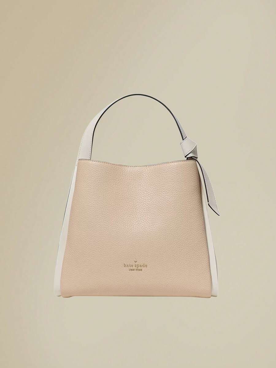 Kate Spade Túi đeo chéo vai KS KNOTT Crescent dành cho nữ, túi xách cỡ lớn. - Màu Khỏa thân - Xem 1