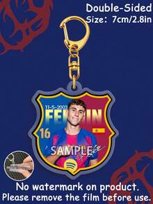 Barca Keychains, Lamin Yamal, Fermin, PEDRI, RAPHINHA, Football Fans Merchandise, Football Keychains, Car Key Chains, Bag Charms, Collectible Pendants, Party Favors, Birthday Gifts - Multicolor - View 5