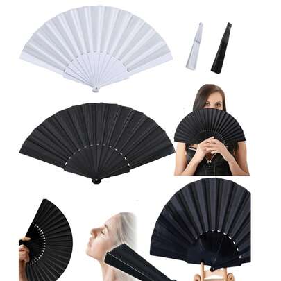 1 chiếc quạt tay gấp gọn tối giản màu trơn: Quạt tay nữ kiểu Trung Quốc, cán nhựa, quà cưới, trang trí nhà cửa, biểu diễn múa, trang trí DIY, đen trắng, quà Halloween, quà tặng chất lượng cao, thích hợp sử dụng hàng ngày, làm mát trong thời tiết nóng, vật dụng cần thiết cho mùa tựu trường, sản phẩm làm mát khi đi du lịch mùa hè.