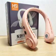 免提无叶颈挂式风扇 - 便携式USB充电空气冷却器，适用于旅行/户外/健身房/办公室，可穿戴式个人风扇，超静音360°环绕送风，男女通用设计，男女皆宜，1500mAh - 多色 - 查看 17