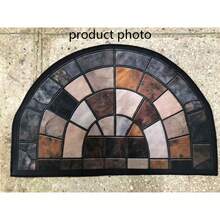 1pc Semicircular Doormat With Stone Brick Pattern, Doormat, Small Rug, Welcome Mat, Carpet, Floor Mat, Outdoor Doormat, Kitchen Rug, Home Decor, Front Door Mat, Area Small Rug, Outdoor Mat, Home Decor, Area Rug, Garden Rug, Washable Carpet - Multicolor - View 5