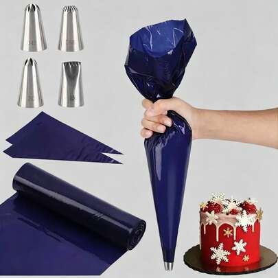 16-Inch Disposable Piping Bags, Thick And Durable PET Material, , Soft And Easy To Squeeze, Matte Solid Color, Triangular Cone Shape For Cream Piping, Professional Baking Accessory For Cake Decoration, Home Baking, Birthday Party, Kitchen Dessert Making, Meringue Cookies, Afternoon Tea, Cream Piping And Shaping, Baby Food Making, Team Building Dessert DIY, Food Decoration, Candy, Baking Mold Accessories, Cupcake Supplies
