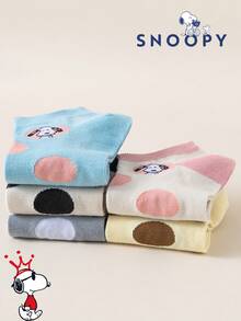 SNOOPY 1/5/10双装正品史努比印花女士夏季运动袜。可爱的卡通史努比印花设计，专为女士夏季穿搭打造。防臭、吸湿排汗，多功能休闲运动中筒袜，适合学生、通勤、送礼及多种场合。 - 彩色 - 查看 5
