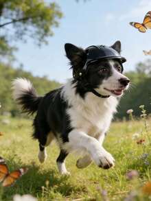 Motorcycle Dog Helmet, Outdoor Bicycle Pet Helmet, Cat Helmet, Motorcycle Accessories, Outdoor Small Dog Helmet, Dog Daycare, Dog Supplies, Cat Supplies, Motorcycle Dog Helmet, Puppy Helmet, Motorcycle Dog Helmet With Ear Holes, Head Protection - Multicolor - View 8
