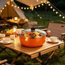 Large Capacity Gallon Enameled Cast Iron| Non-Stick Pan-Handle Cover. Home. Kitchen. Outdoors. Commercial Pot Cooking Tools (Various Stoves. Stew. Cook. Stew. Soup. Steam. Stir-Fry. Fried) Iron Pan - View 4