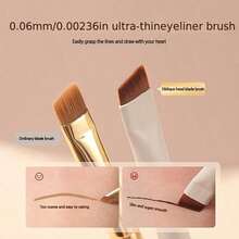 Bộ 4 cọ kẻ mắt hình lưỡi liềm bằng gốm trắng, đầu cọ siêu mảnh, góc cạnh, định hình mắt và lông mày chính xác, dụng cụ trang điểm mắt chuyên nghiệp, thân thiện với người mới bắt đầu và người yêu thích trang điểm. - Cọ kẻ mắt hình lưỡi liềm màu trắng - Xem 2