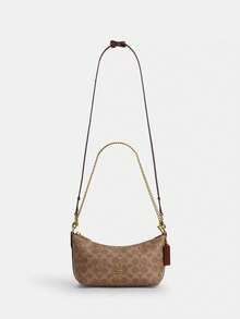 Caitlin 24 Classical Monogram Shoulder Bag for Women Hobo Purses with Coin Pocket and Adjustable Strap - 棕色 - 查看 6