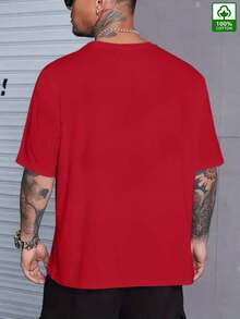 T-Shirt With A Fun And Cool Design For The 250th Anniversary, Casual Style, Modern And Attractive, For Men, 180g, Casual Wear, Loose Fit, T-Shirt With Personality, Aesthetic, Soft Fabric, Breathable Material, Fashionable Clothing, Short Sleeve T-Shirt For Young People, 100% Cotton. - 紅色 - 查看 2