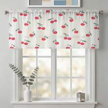 NOSBEI 2 piezas/1 pieza Cortinas pequeñas de cereza roja, tela opaca, cortinas de frutas lindas para la habitación de los niños y la habitación de invitados, 132 cm de ancho x 213 cm de largo - Multicolor - Ver 16