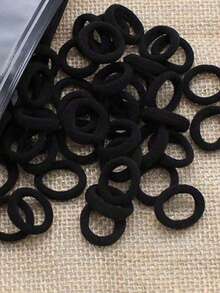 Bộ 200/100/50 chiếc dây buộc tóc nữ cơ bản, độ co giãn cao, màu đen, phù hợp cho tóc đuôi ngựa, nhiều kiểu tóc, phong cách thường ngày, phụ kiện tóc nữ, dây buộc tóc, phù hợp cho phụ nữ và bé gái, giữ chặt tóc dài, cũng phù hợp cho thanh thiếu niên | Dòng dây buộc tóc thời trang | Dây buộc tóc bền, du lịch, sinh nhật - màu đen - Xem 3
