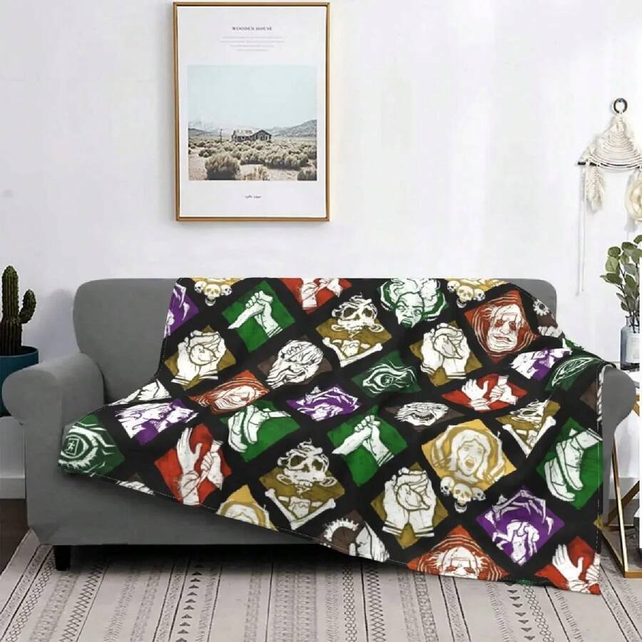 DBD Perks Horror Survival Video Games Blanket Fleece Spring Autumn Throw Blankets For Bed Outdoor Rug Piece - 1 - 查看 1