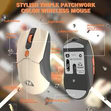 ATTACK SHARK T96 智慧顯示無線電競鍵盤滑鼠套裝，94鍵 LED 背光可充電靜音薄膜鍵盤附旋鈕，2000mAh 電池，6鍵 4000DPI 滑鼠，相容 Win/Mac (Glimmer) - 查看 7