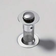 2pcs Stainless Steel Pop-Up Bathroom Sink Drain Assembly With Filter Mesh Anti-Clogging Anti-Odor, Universal Push-Down Drain Plug (Random Style, Please Note That Welding May Cause Inconsistent Color At Connection Points Before Ordering) - A - View 5