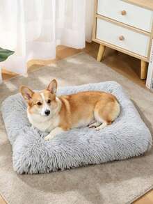 1pc Polyester Cute Design Breathable Washable Thick Pet Mat, Suitable For Small/Medium Cats & Dogs, All-Season Use - Light Grey - View 3